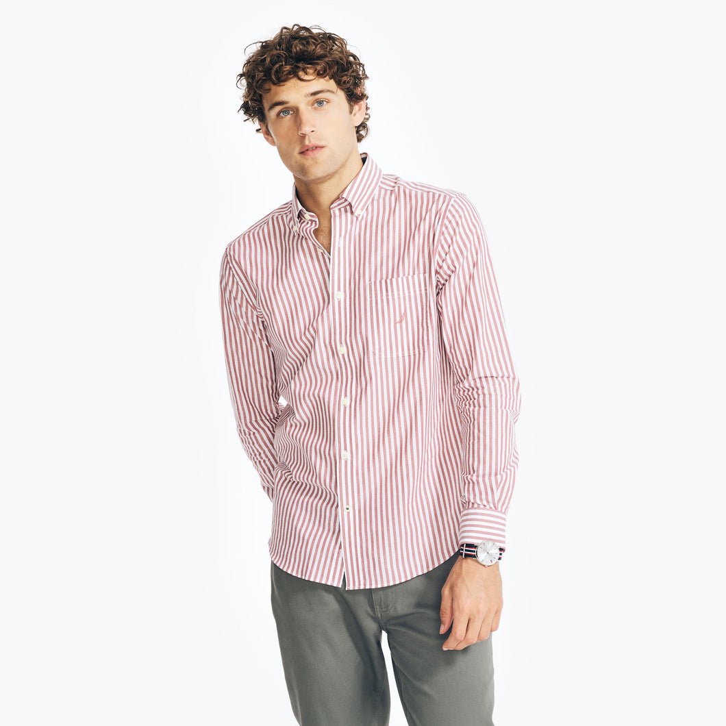 Men Nautica Pink Stripe Long Sleeve Button Down Shirt