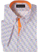 Load image into Gallery viewer, Men&#39;s Paul Fredrick Multicolor Short Sleeve Button Down Shirt

