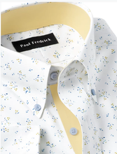 Load image into Gallery viewer, Men&#39;s Paul Fredrick White Floral Print Short Sleeve Shirt
