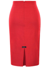 Load image into Gallery viewer, Ladies High Waist Red Bodycon Pencil Skirt
