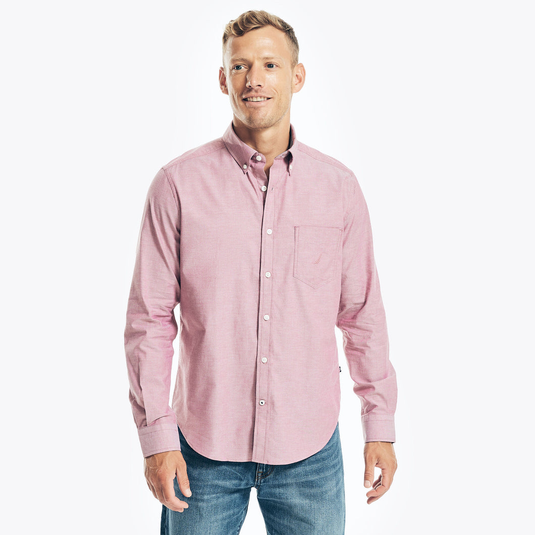 Men Nautica Pink Long Sleeve Button Down Shirt