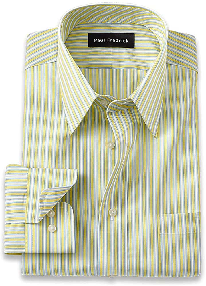 Men's Paul Fredrick Yellow Stripe Long Sleeve Shirt