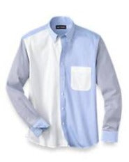 Paul Fredrick's Blue Slim Fit Cotton Mix-It-Up Casual Shirt