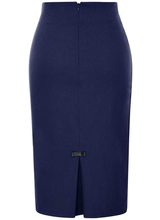 Load image into Gallery viewer, Ladies Blue High Waist Bodycon Pencil Skirt
