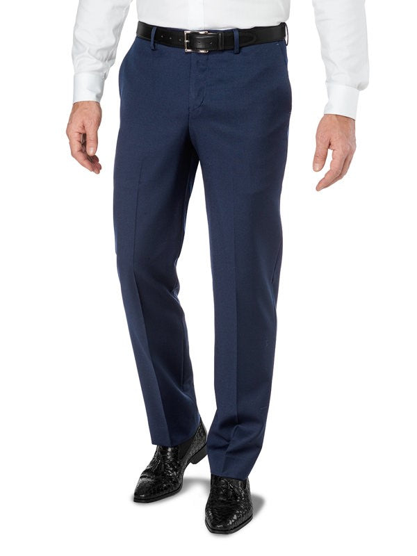 Paul Fredrick's Navy Blue Italian Wool Flat Front Pants